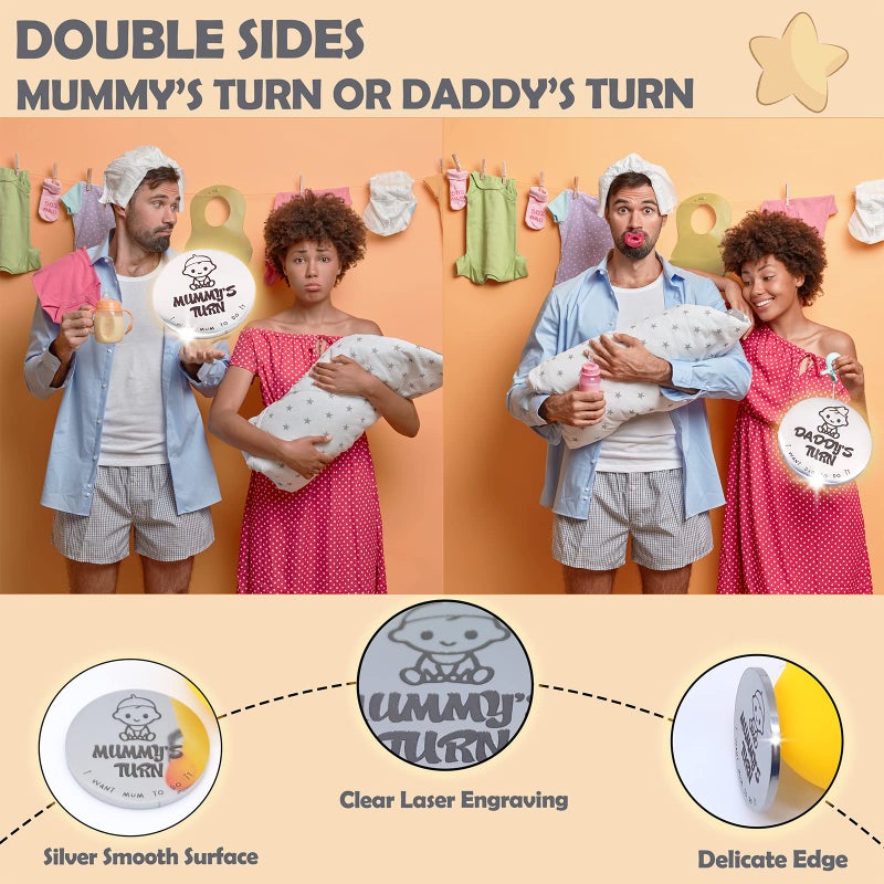 MYPAWLETS New Baby Gifts for New Parents Mom Daddy Funny Double-Sided Silver Decision Coin with Handmade Wooden Box Pregnant Gifts for First Time Moms Keepsake for Baby Memory - Image 3